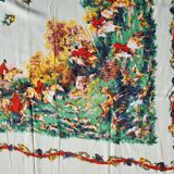 Vintage hunting tablecloth 145x125