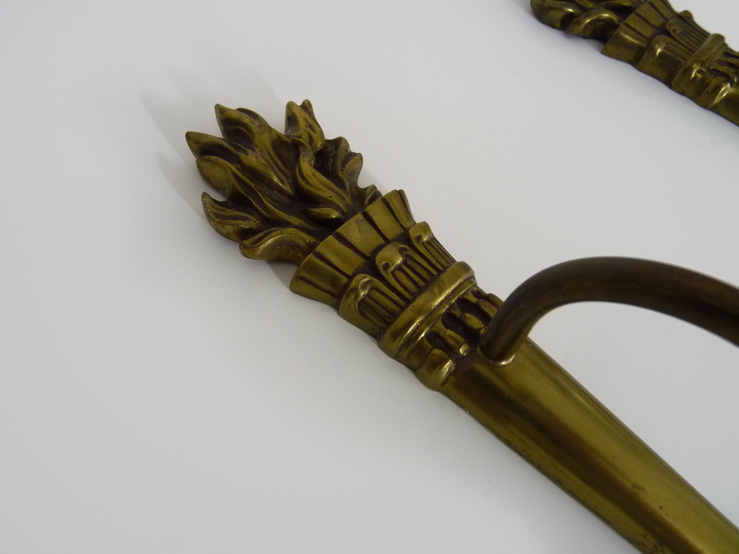 Old pair of wall sconces pot à feu, bronze, year 50 60