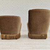 1970s, Danish set of two velour chairs, original condition