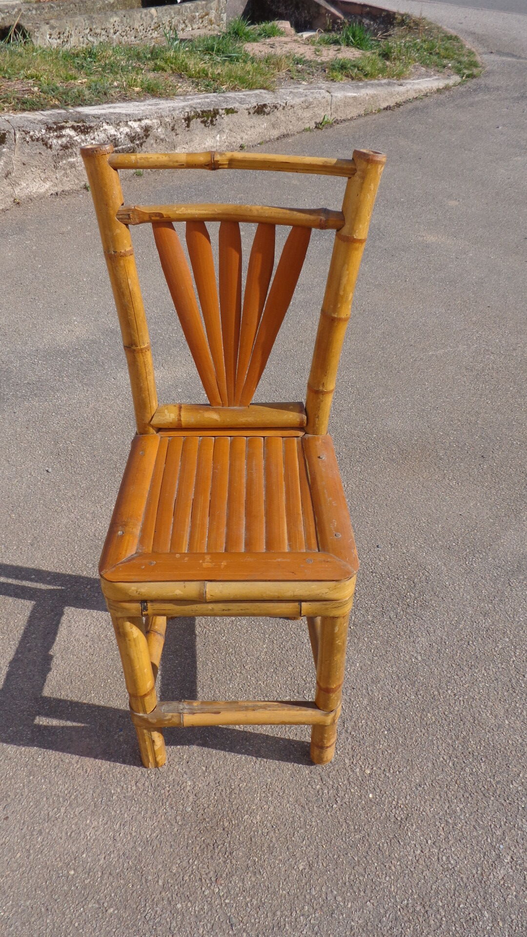small bamboo chair