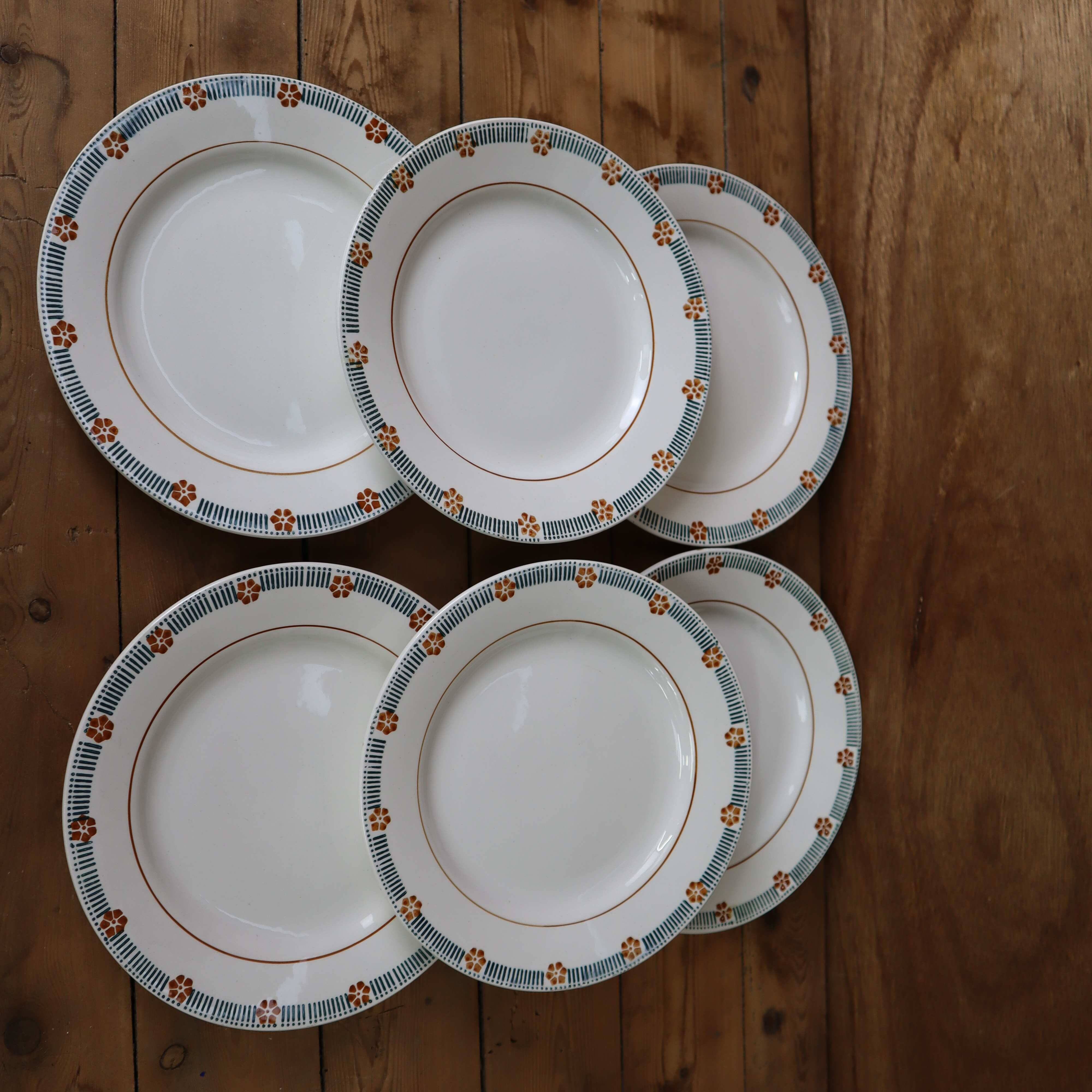 Set of 6 St Amand Céranor flat plates Parame model