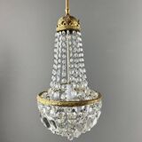 Pair of bronze and crystal chandelier pendants, late 19th century.