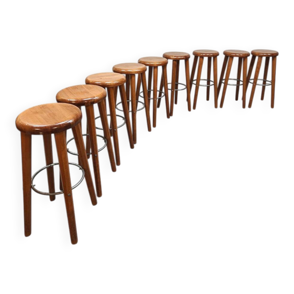 Tabourets de bar vintage 2 recouvert de peau de vache Tabourets de bar vintage 2 recouvert de peau de vache