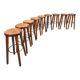 Vintage French wooden barstools 1970