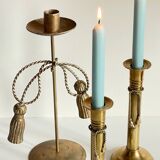 Vintage Knot Candle Holders Brass Metal