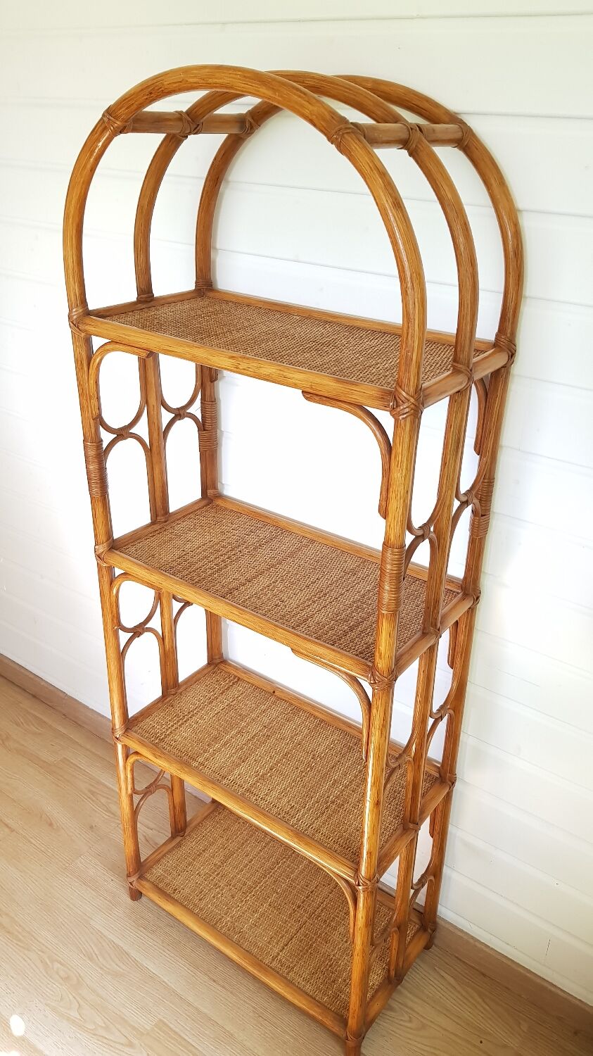 Rattan bookcase shelf
