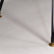 Italian dining table with metal base and glass top and brass, 1950s