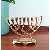 Bougeoir vintage en laiton wainberg m8534 israel menora 9