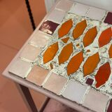 Side table console mosaic pink orange original vintage charm colourful