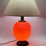 Space Age orange glass table lamp base, Italy 1960s