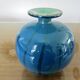 Ball vase, Mdina, Malta, signed, in blue blown glass, year 1983