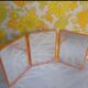 Vintage tryptic barber mirror orange 70s