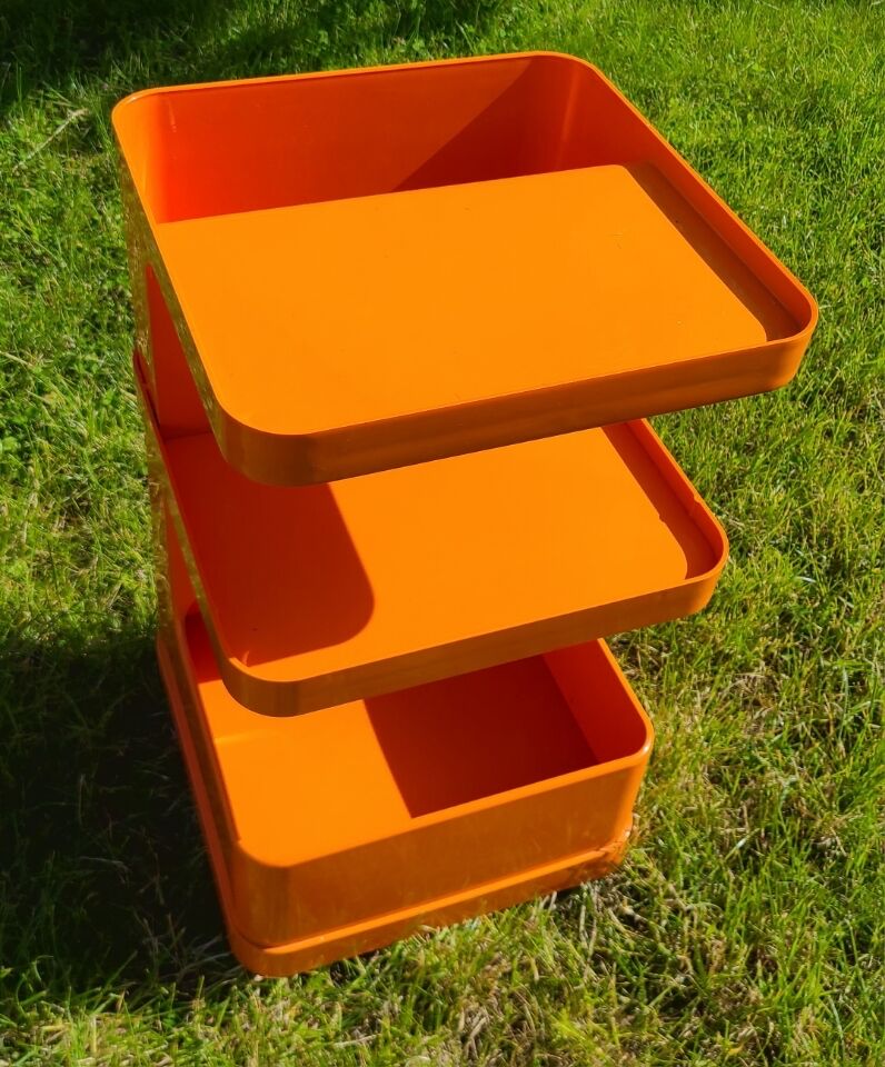 Vintage bedside cabinet storage flair prisunic orange