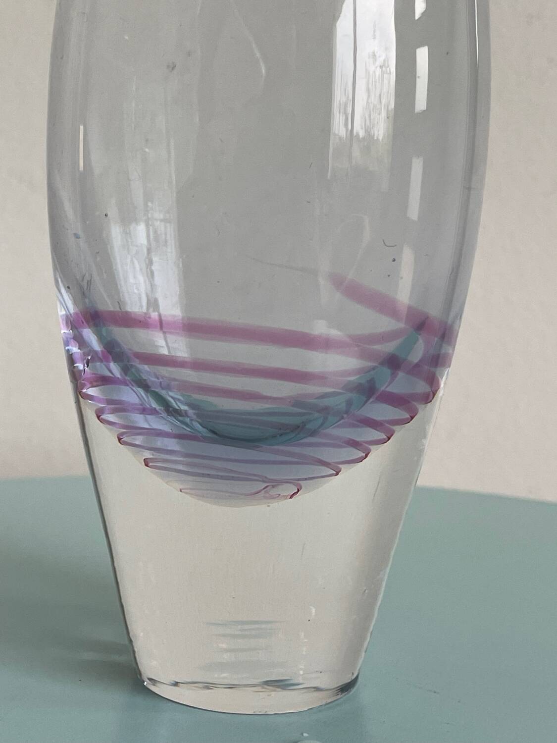 Kosta Boda Vintage Blown Glass Vase - Dancer & Purple Spiral