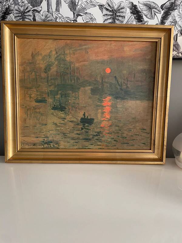 Golden frame with Claude Monet reproduction