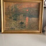 Cadre doré avec reproduction Claude Monet