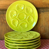 Anise green oyster plates Niderviller 1960