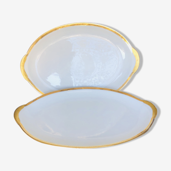 Pair of oval porcelain dishes