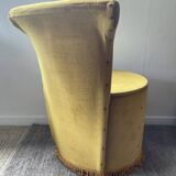 Vintage children's armchair in green velvet