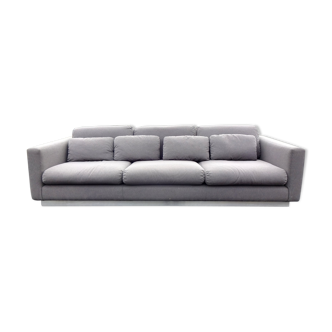 Sofa with steel in the manner of Michel Boyer base