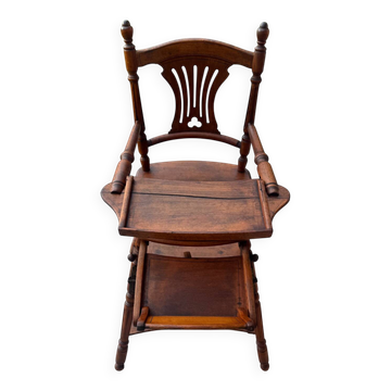 Chaise haute ancienne transformable multifonctions – XIXe / début XXe