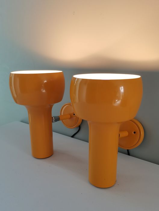Pair of italian wall lamps stilux milano 70s