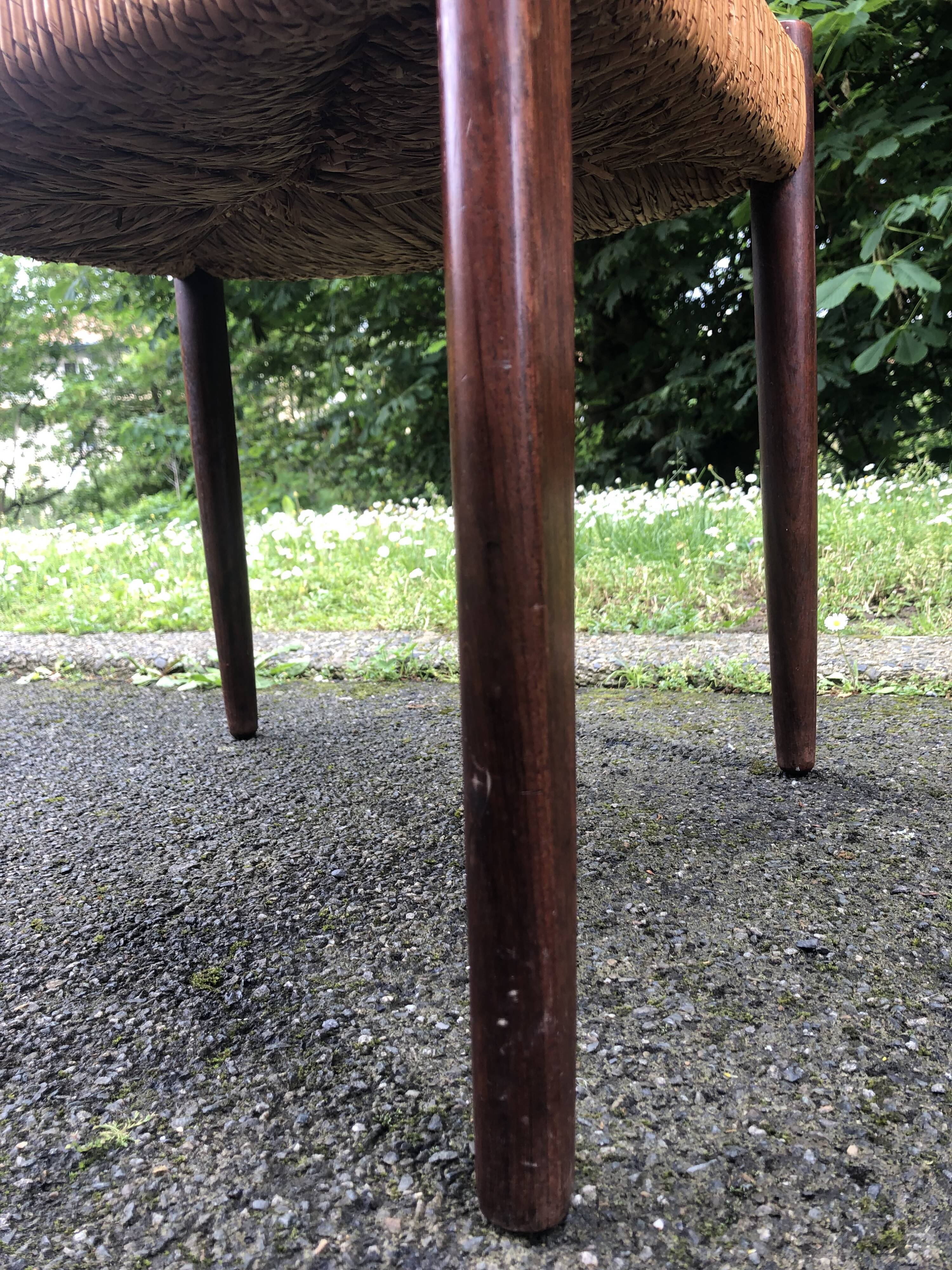 6 wooden and straw chairs, Scandinavian design Cees Braakman for Pastoe, 1960