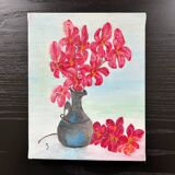 Petit tableau bouquet rose