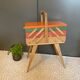 Vintage worker, sewing box with compass feet, 70s Scandinavian style.