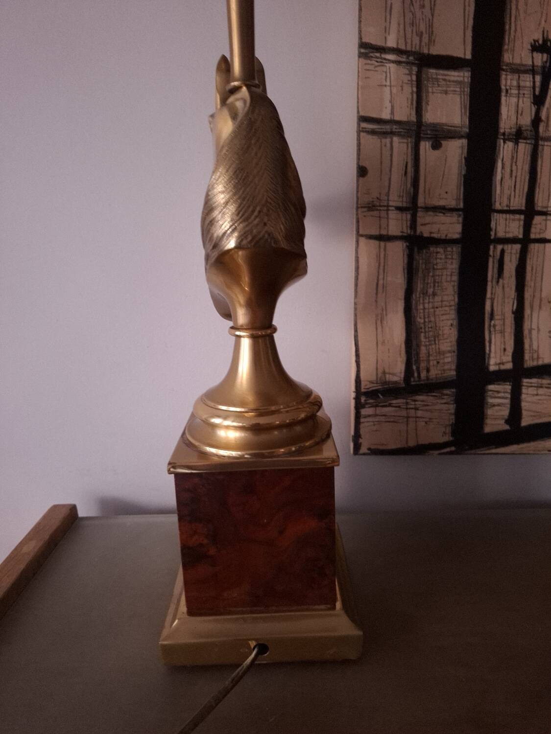 1980s horse head table lamp