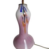 Lampe à poser pied verre Clichy abat-jour XXème