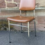 2 vintage leatherette and chrome chairs 1970