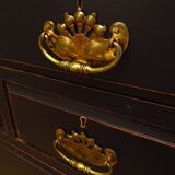 Substantial antique painted black chest of drawers