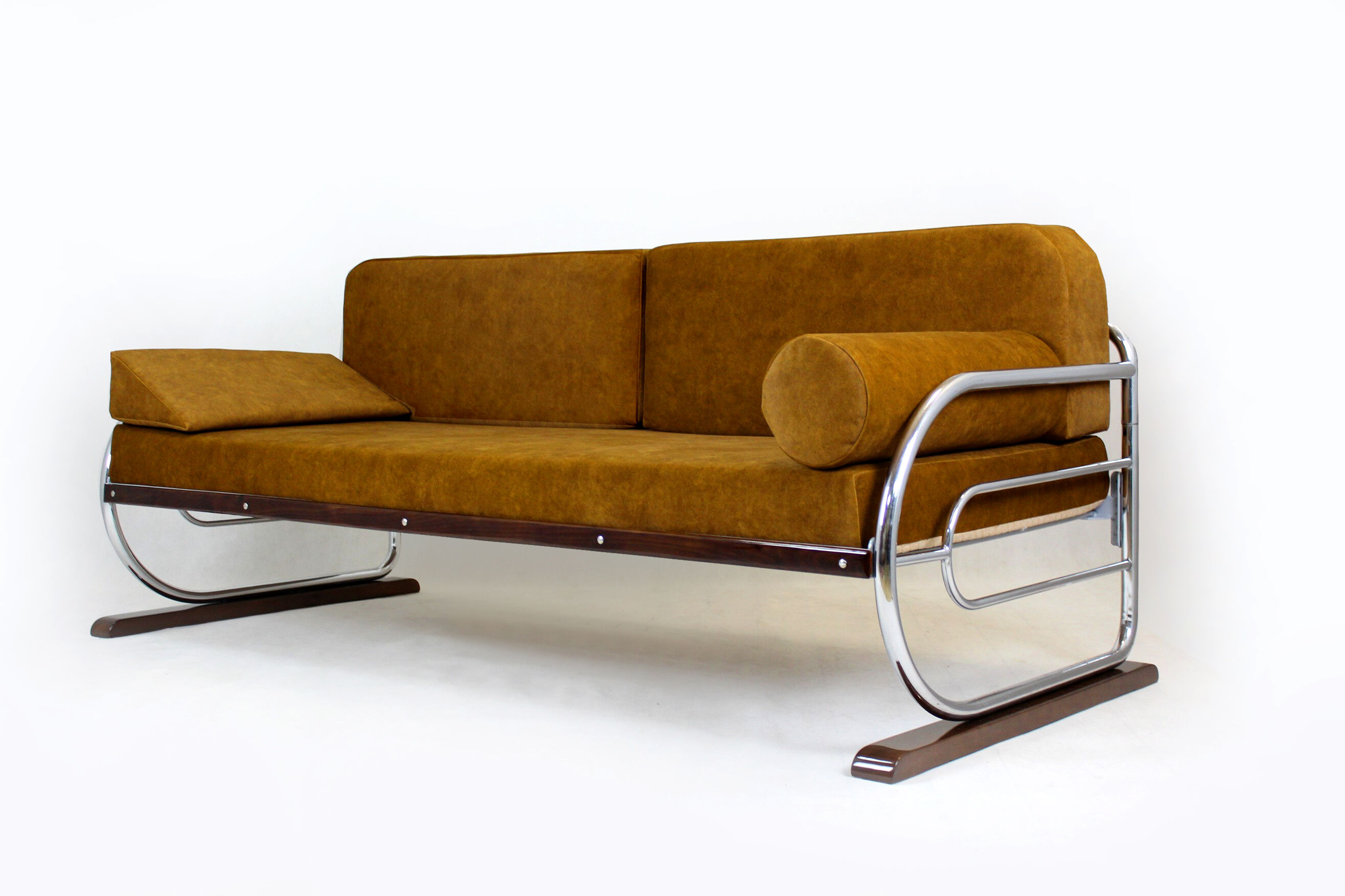 Bauhaus Tubular Chrome Steel Sofa from Hynek Gottwald, 1930s