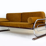 Canapé tubulaire en acier chromé Bauhaus de Hynek Gottwald, années 1930