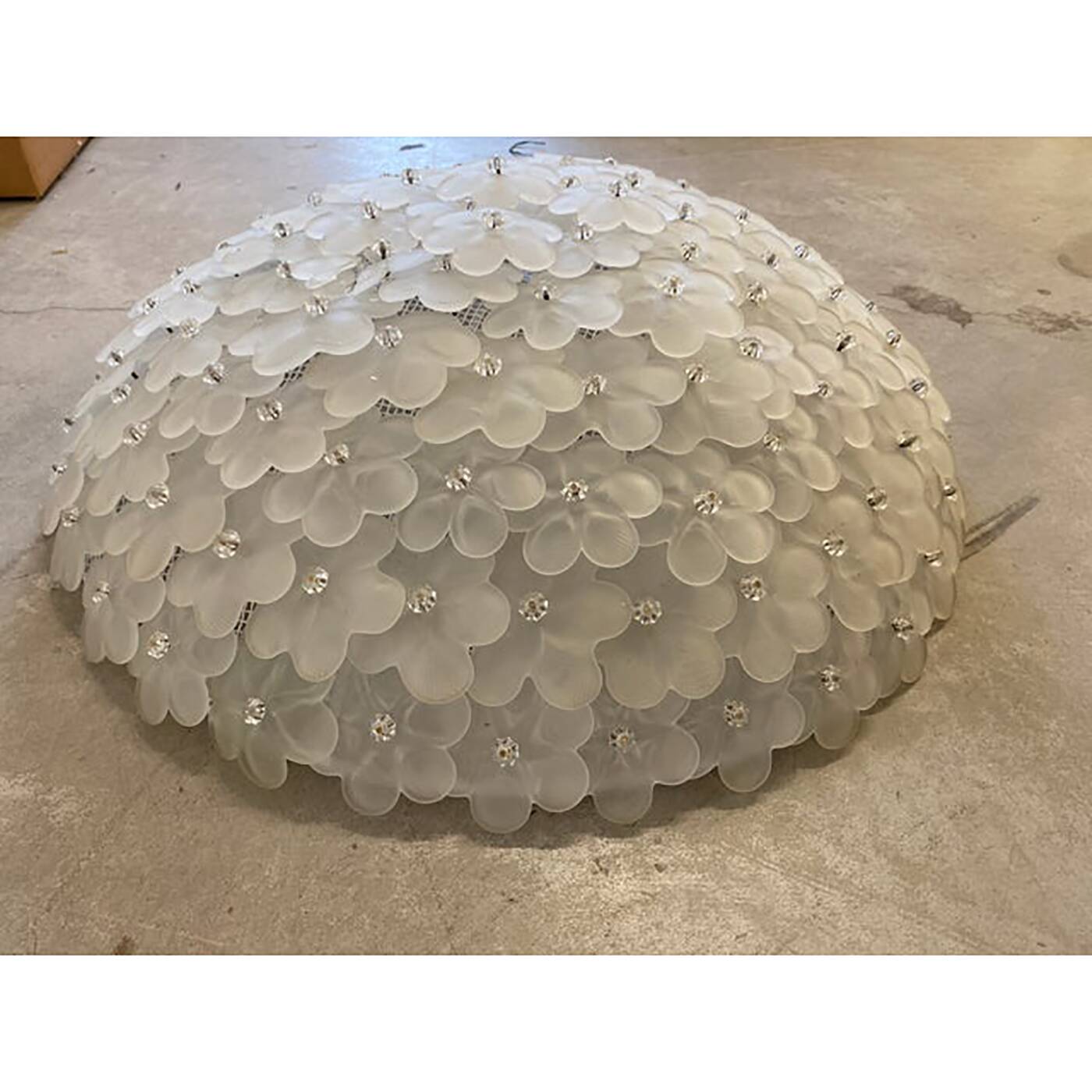 Contemporary Gold-Flowers Murano Glass Flush Mount