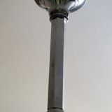 Art deco chandelier in chromed metal and glass 6 arms of lights