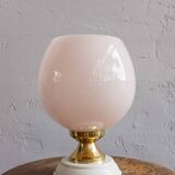 Lampe de Table Vintage Tchécoslovaque en Verre Rose Poudré, 1970s