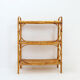 Vintage three-tier rattan shelf in bohemian style - 1960s