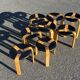 Lot de tabourets scandinaves tigesen sorensen