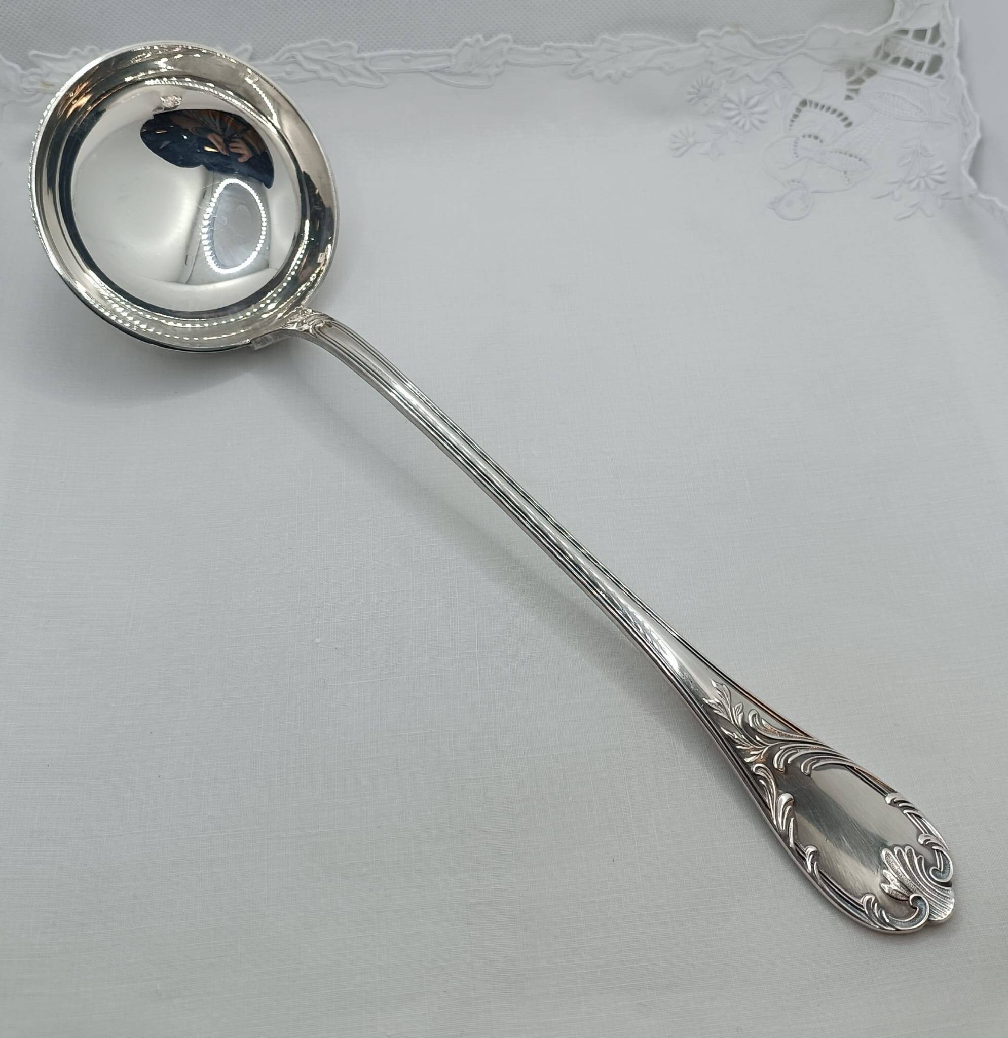 Christofle Marly model silver-plated metal ladle