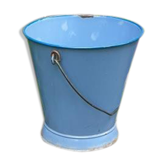Blue enamelled bucket