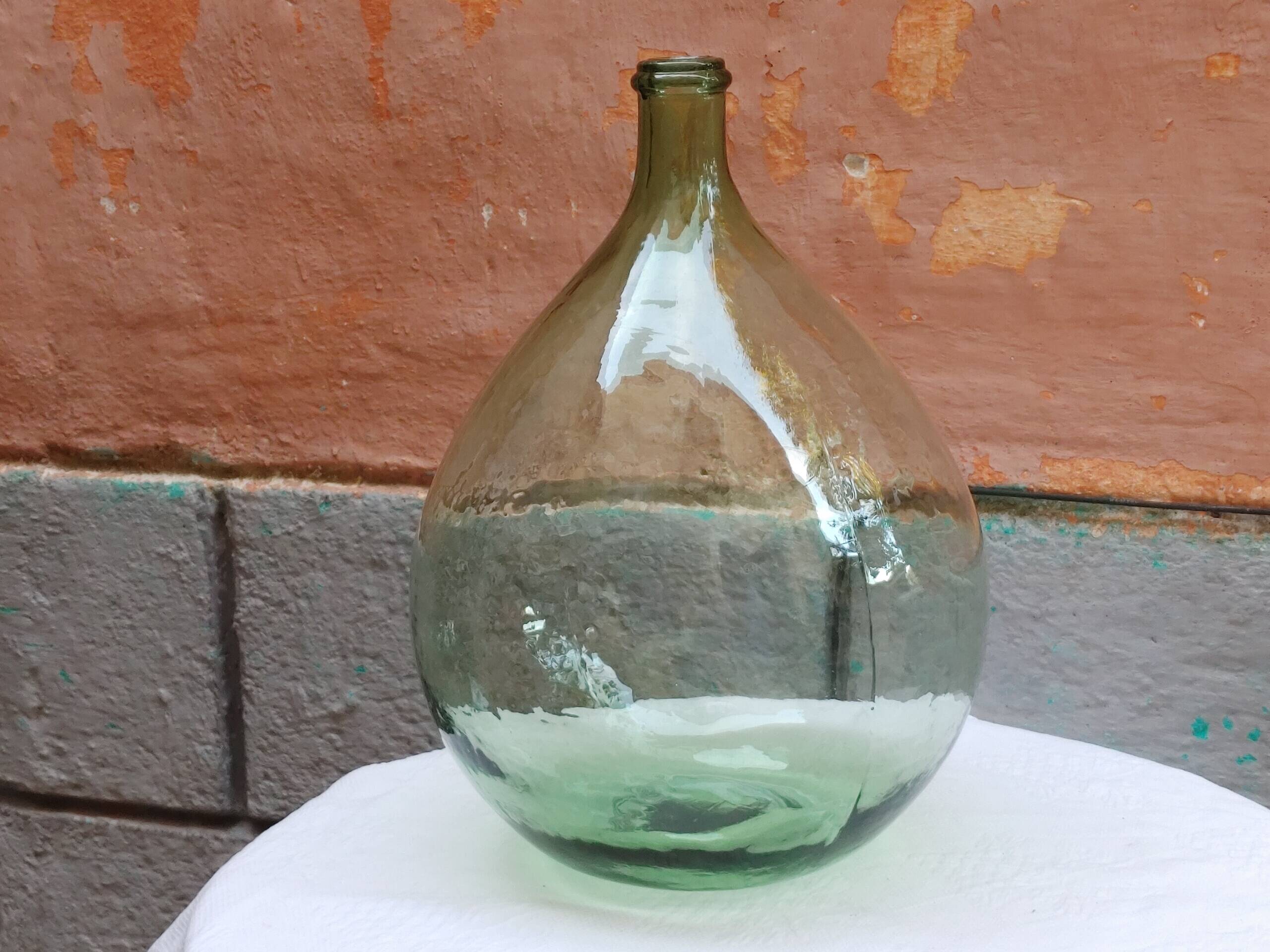 Dame Jeanne old bubbled glass - 15 liters - height 42 cm (BB)