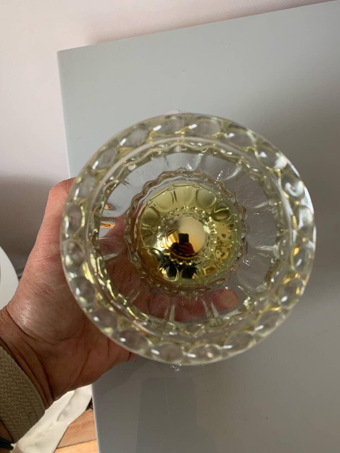 Vintage bubble glass portable lamp to place or hang