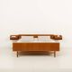 Danish mid century teak queen size bed with nightstands, 1960s