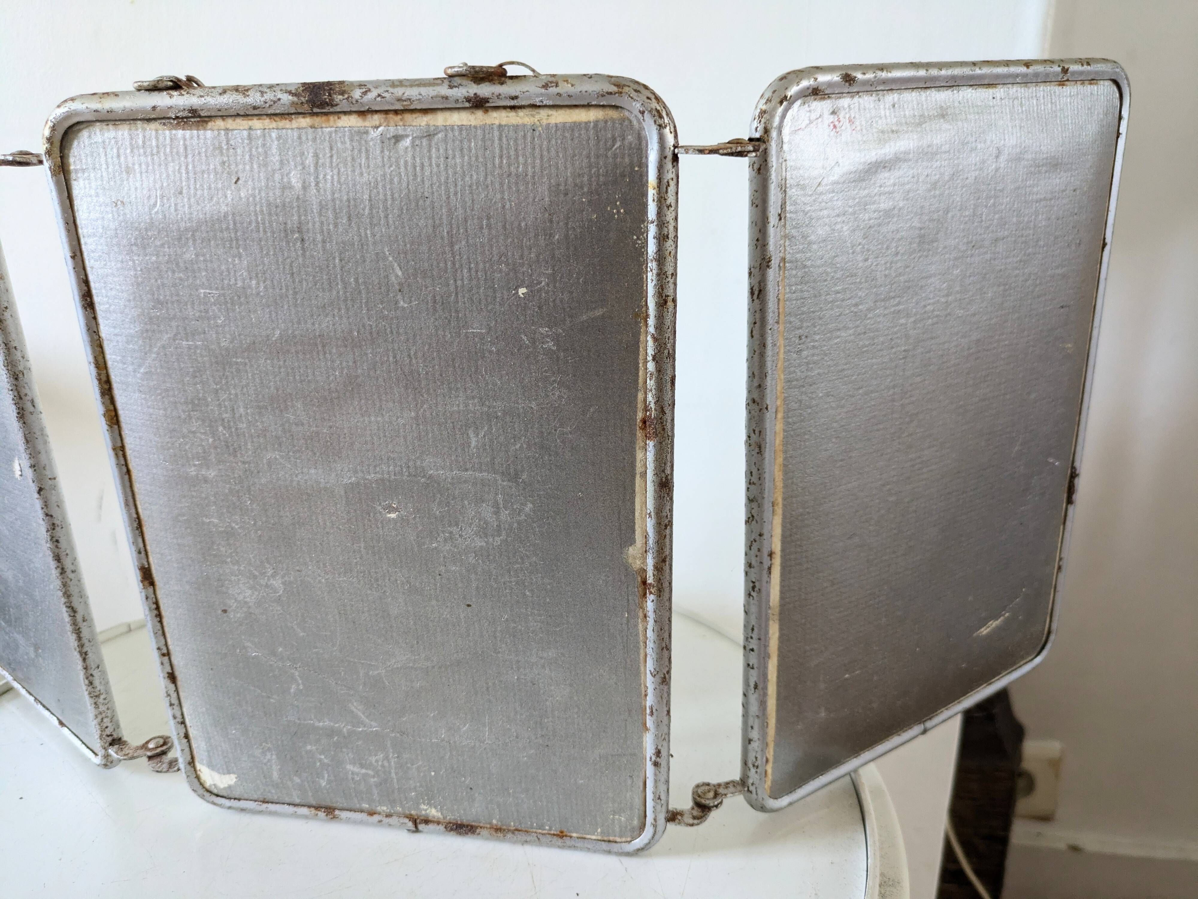 1960s barber shop triptych mirror