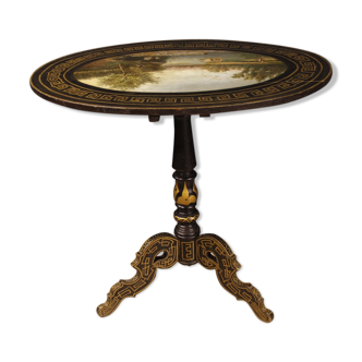 Table English wooden lacquered and painted