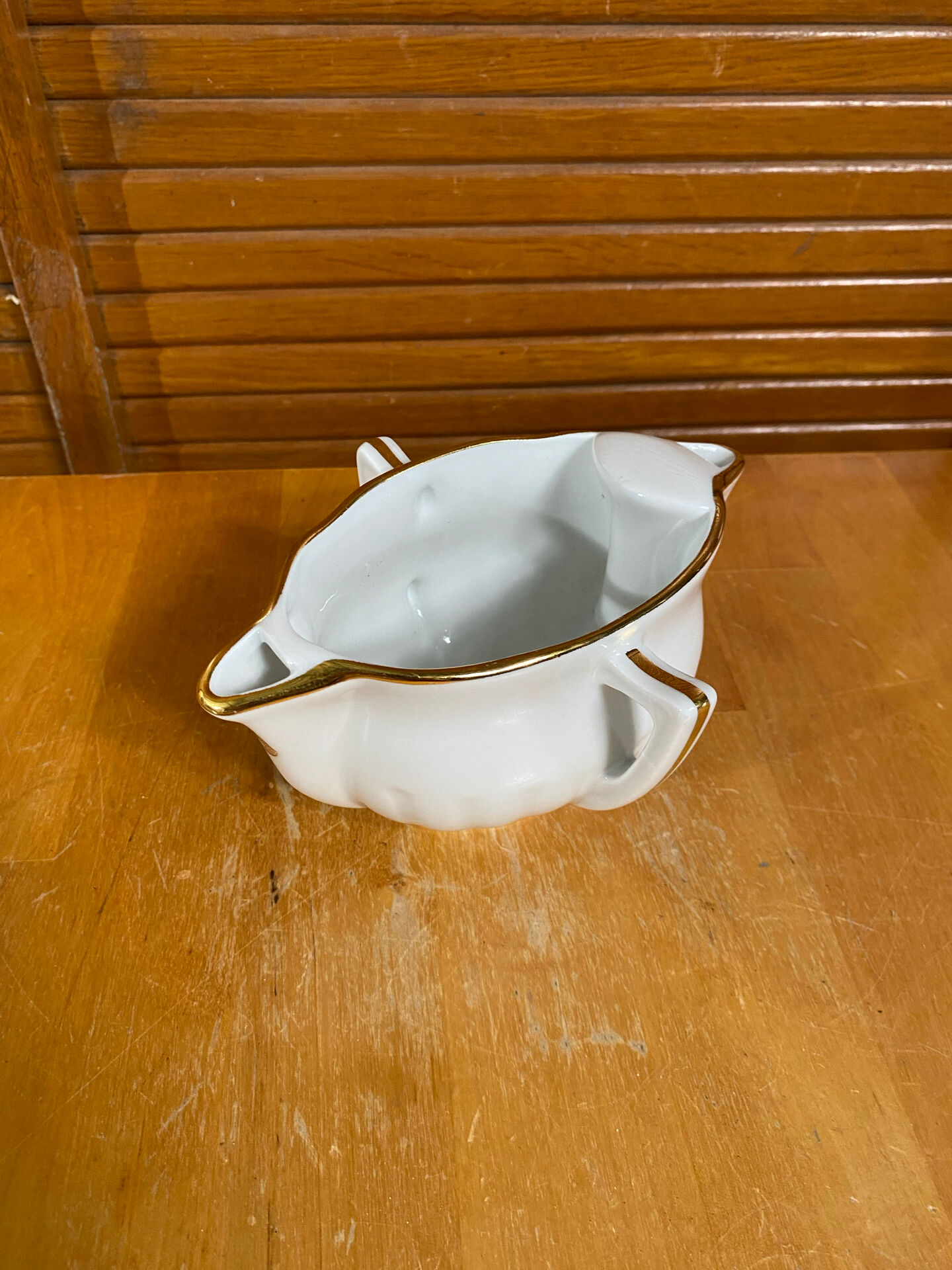 Double sauce boat antique pillivuyt fat lean porcelain white