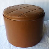 Pouf in skai with storage 60s