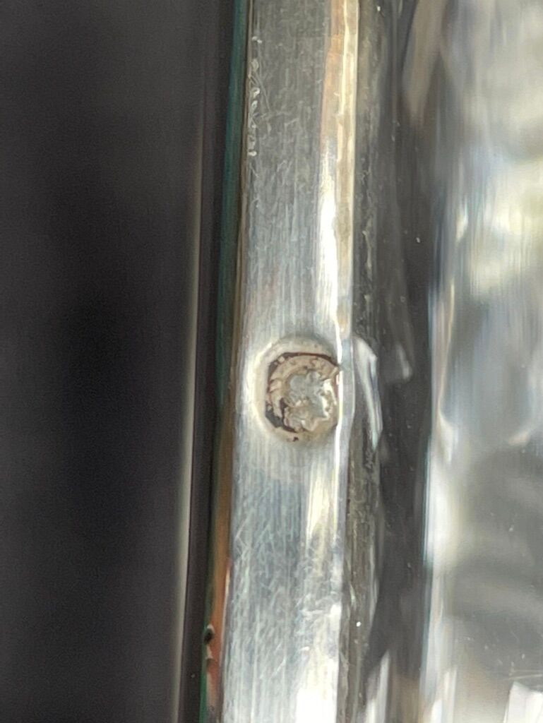 Vase in cut crystal and silver hallmark head of minerva 1st title